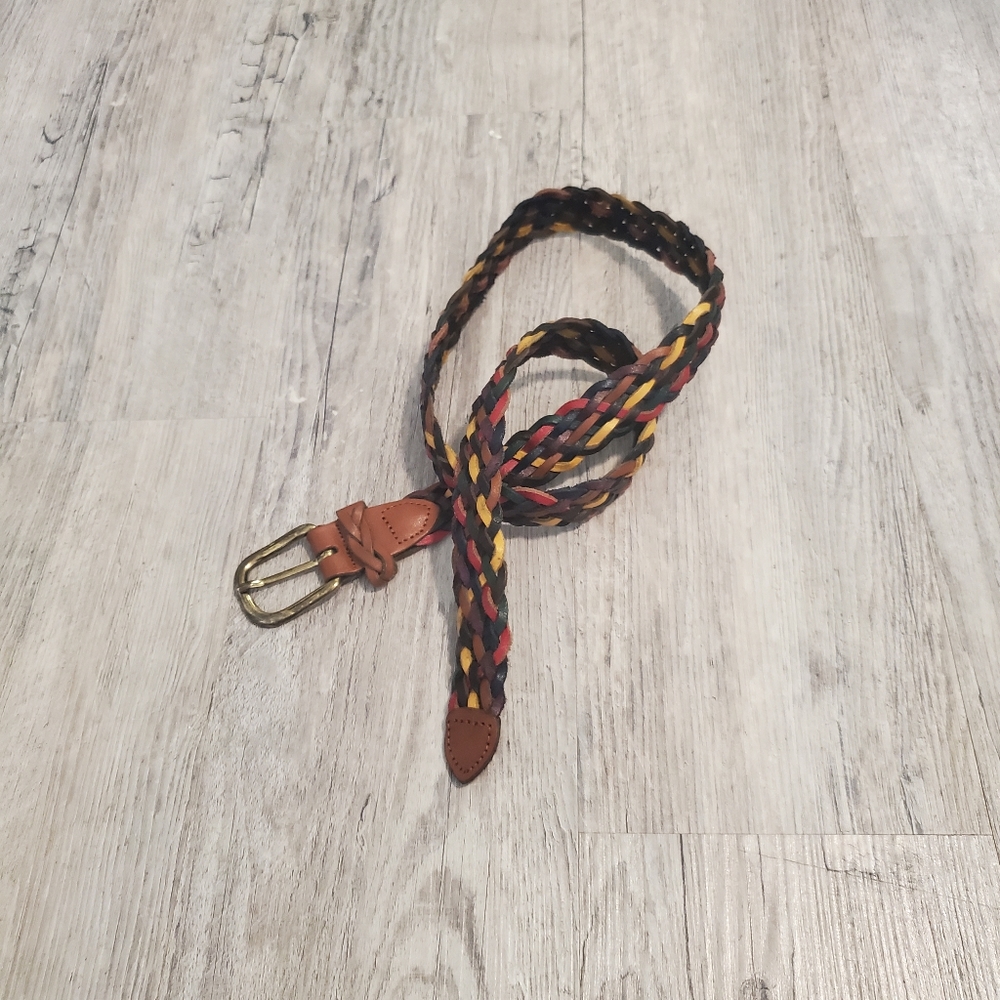 Capezio genuine leather colorful braided belt size medium/large southwestern